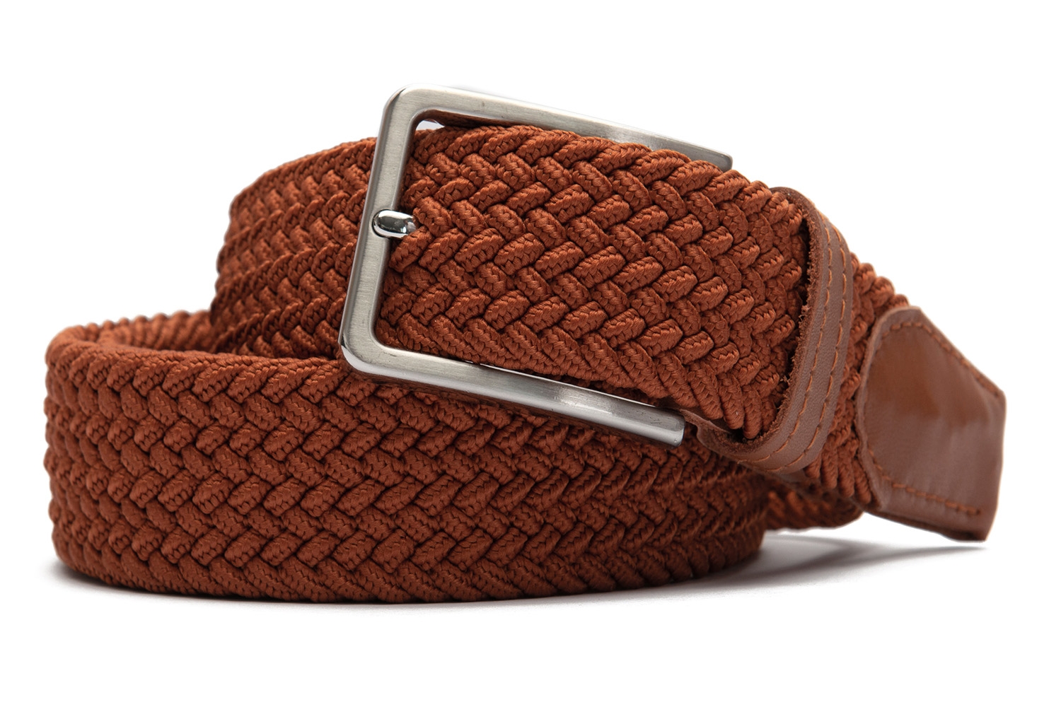 Belt brown textil elastic,piele 0