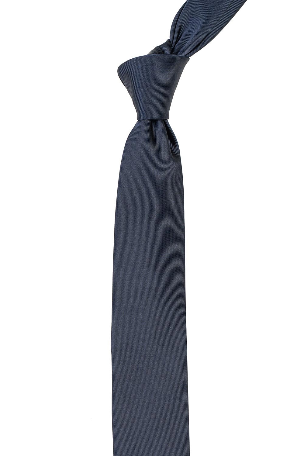 Cravata poliester tesut bleumarin uni 1