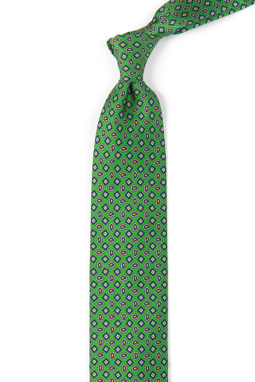 Cravata matase verde print floral 1