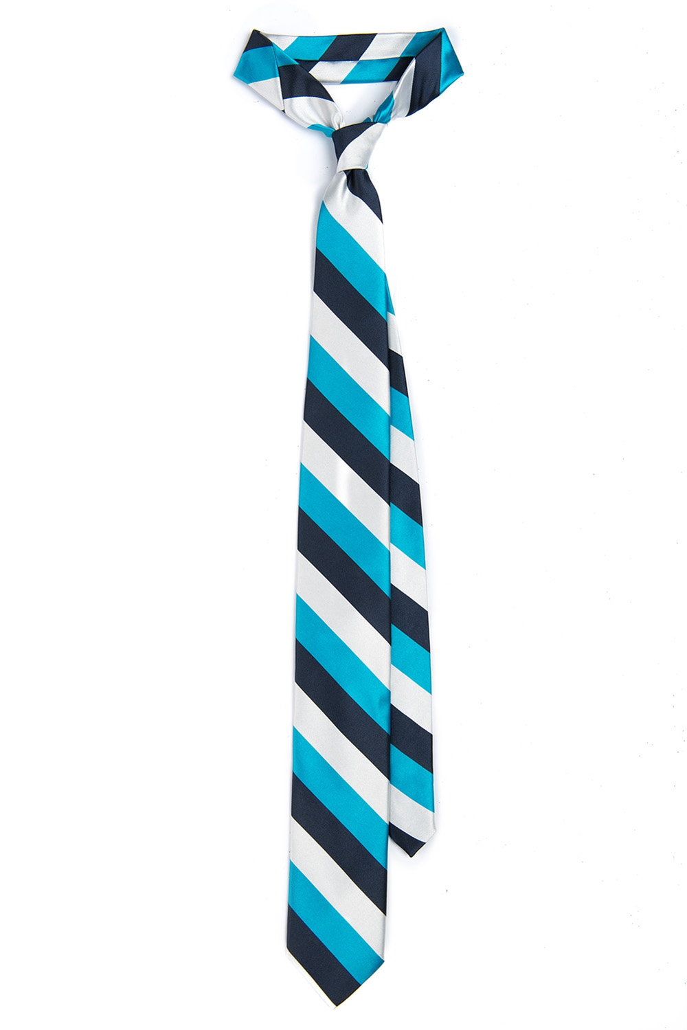 Cravata poliester bleu cu dungi 0