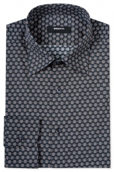 Slim body navy floral shirt