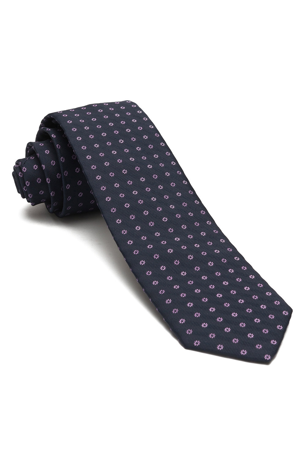 Cravata bleumarin print floral 0