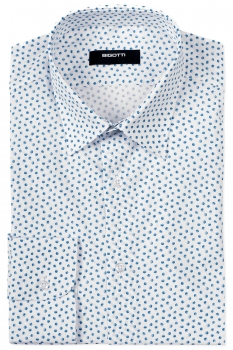 Camasa slim alba print geometric