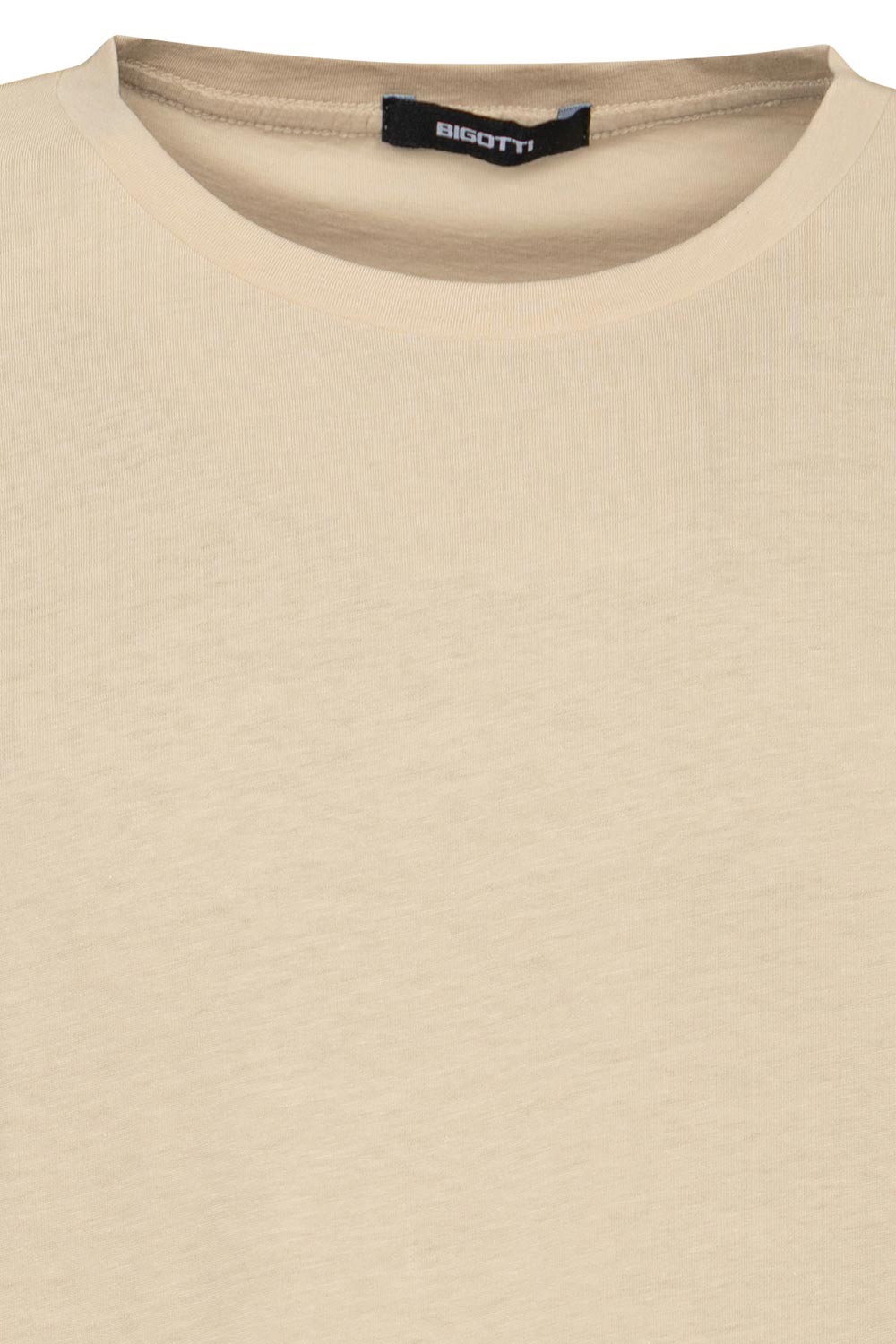 Tricou slim bej uni guler rotund 2