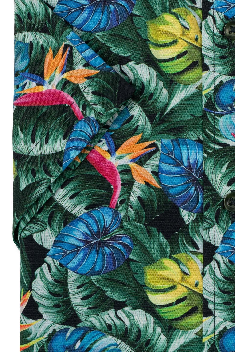 Camasa slim maneca scurta verde print geometric 3