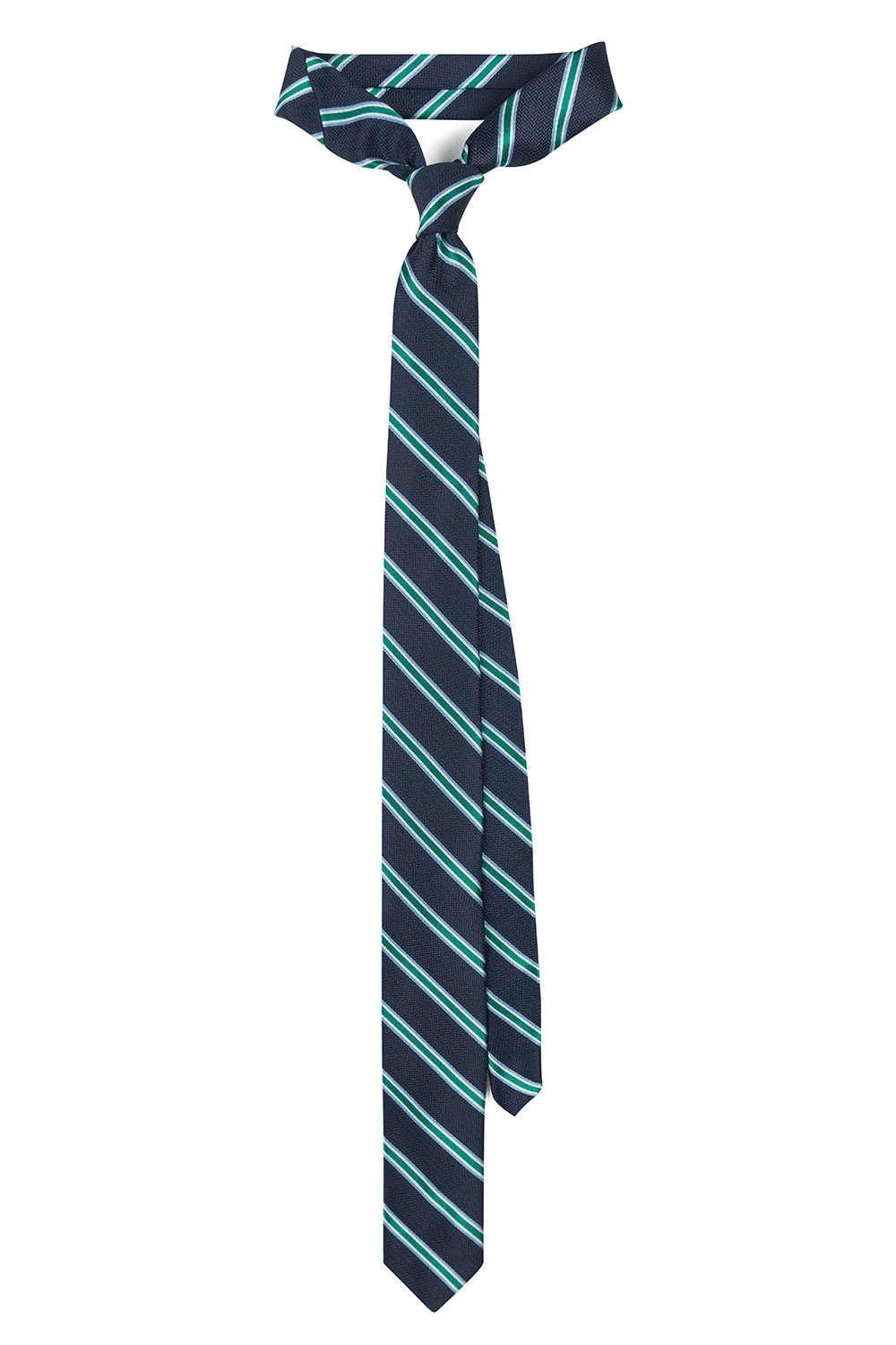 Cravata matase bleumarin dungi 0