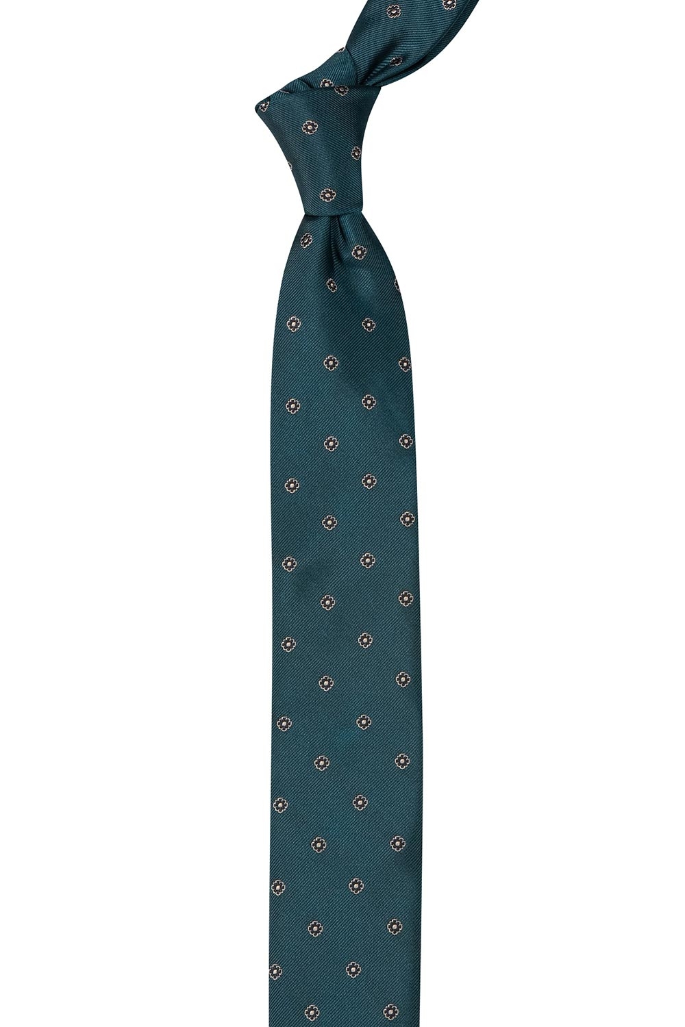 Cravata poliester tesut albastra print floral 1