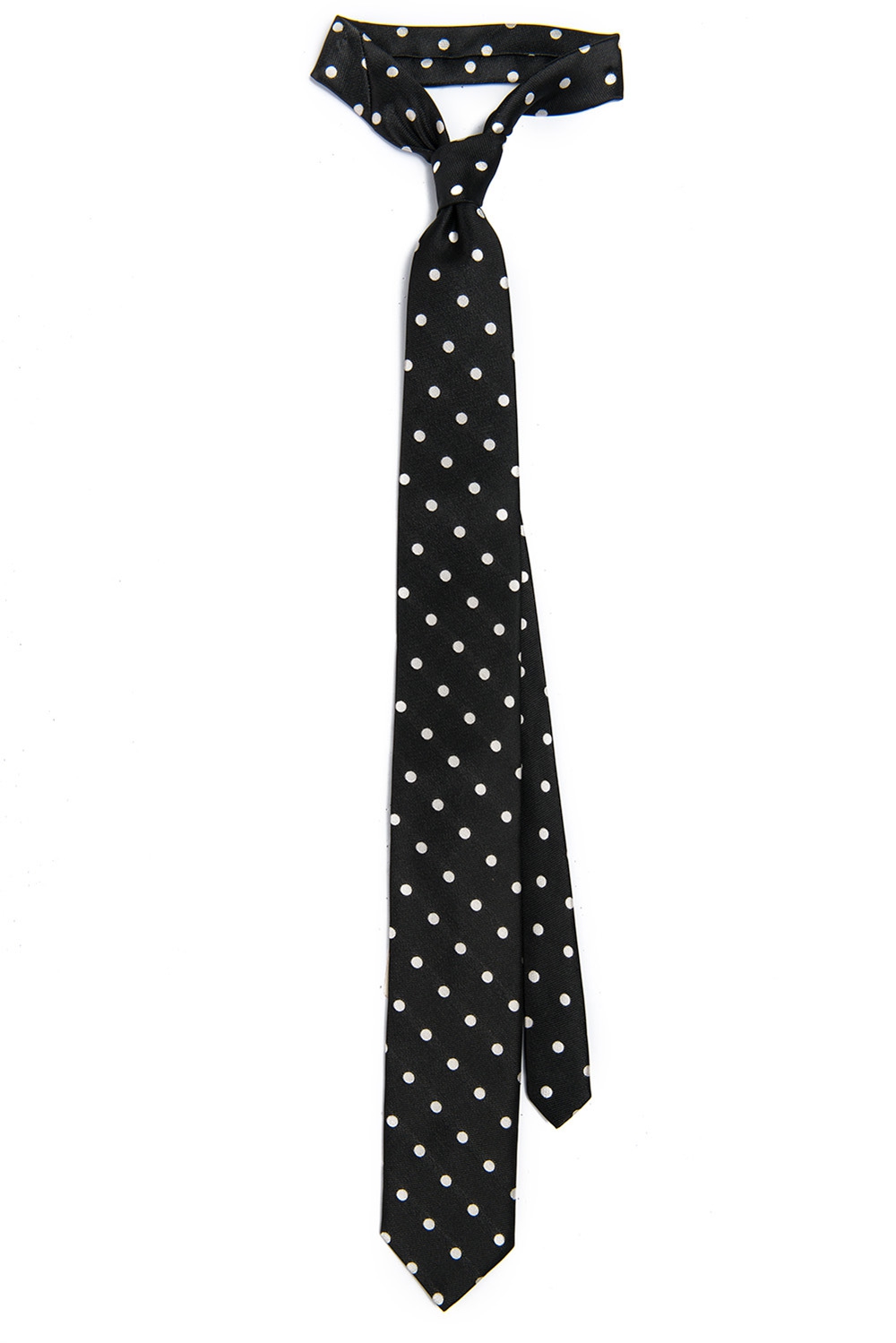 Cravata poliester neagra cu buline 0