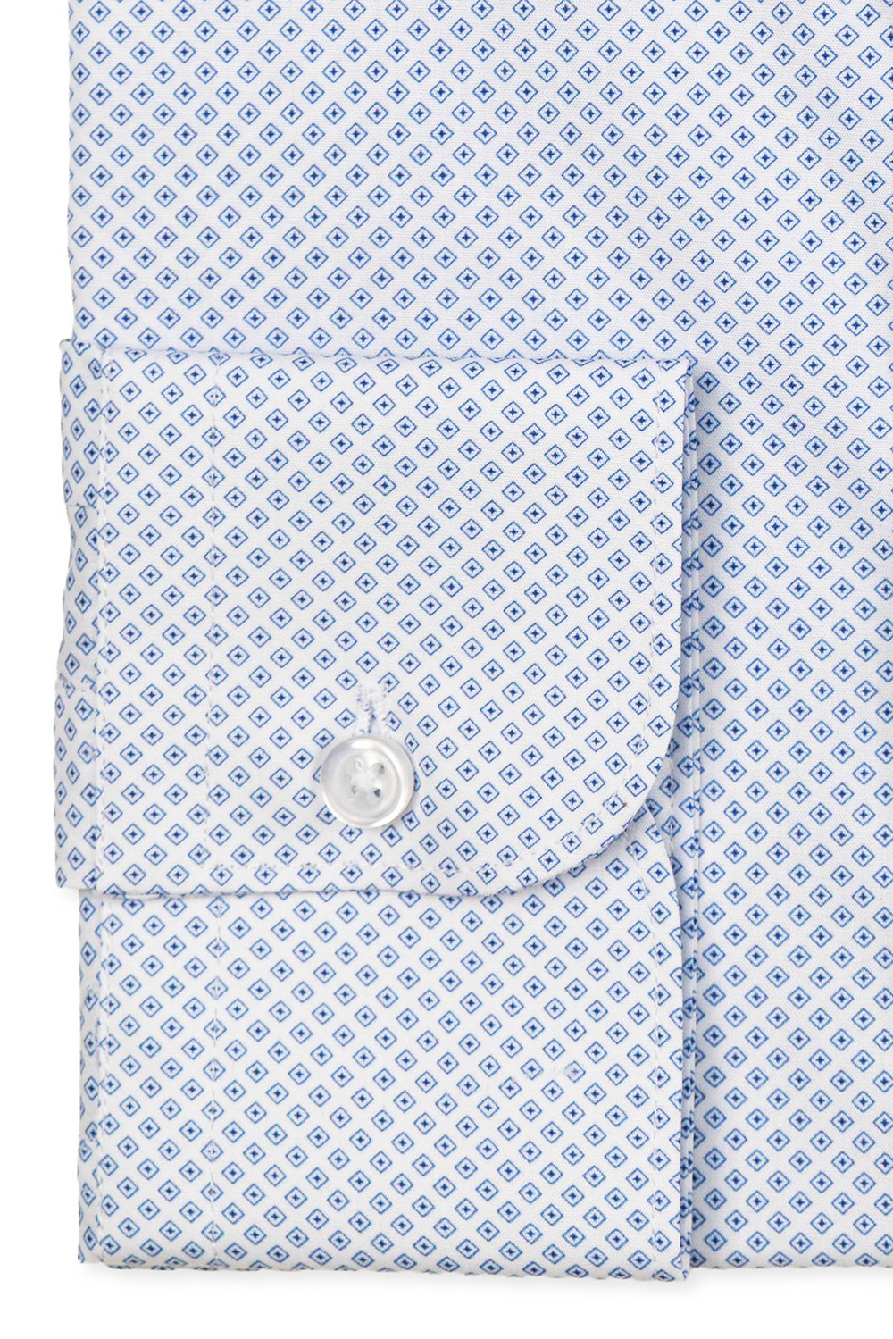 Camasa slim alba print geometric 2