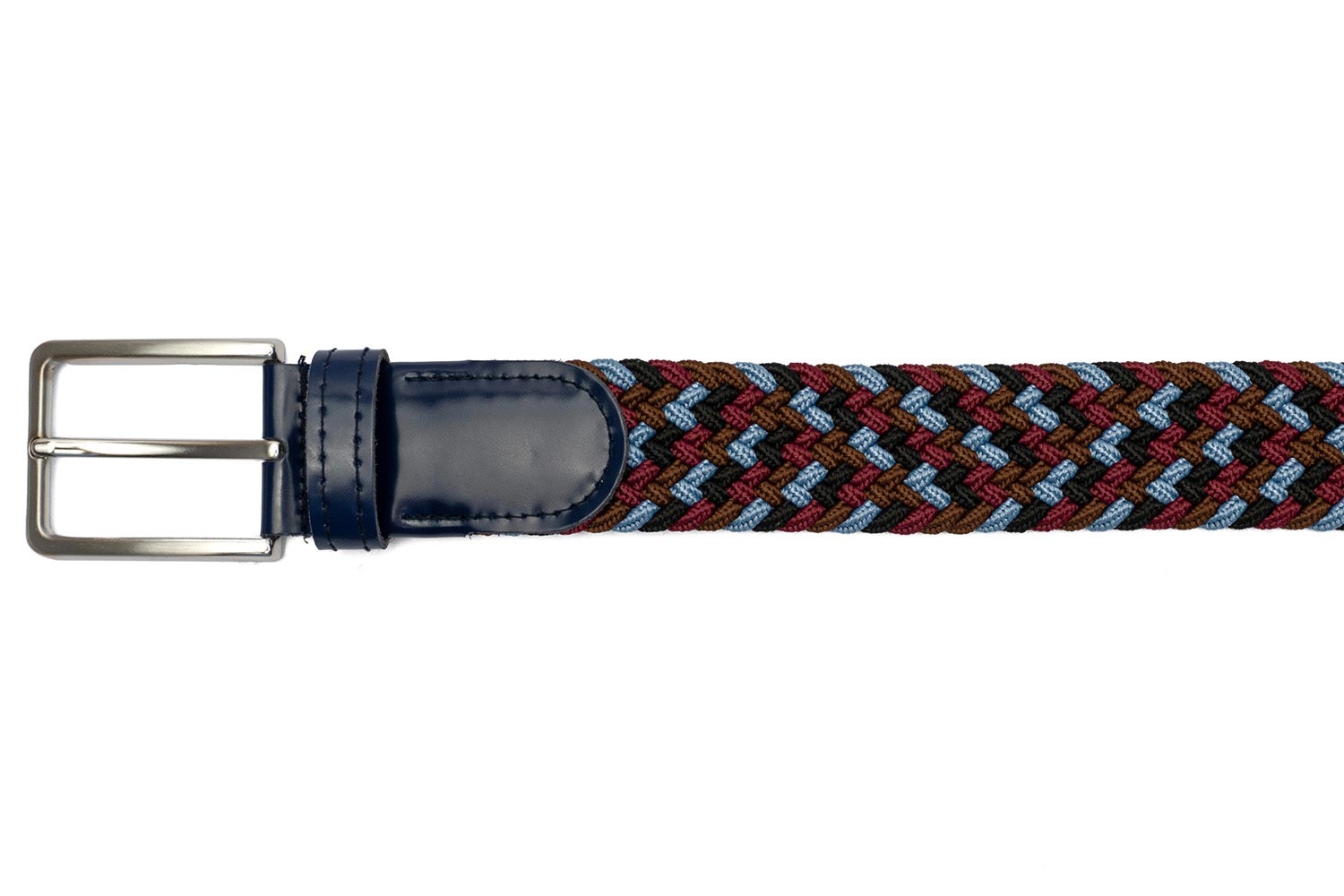 Belt multi-colored textil elastic,piele 1