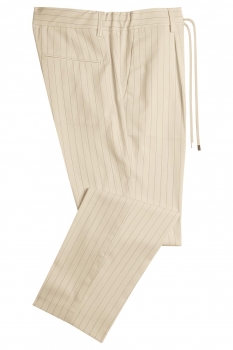 Slim body beige plain trousers
