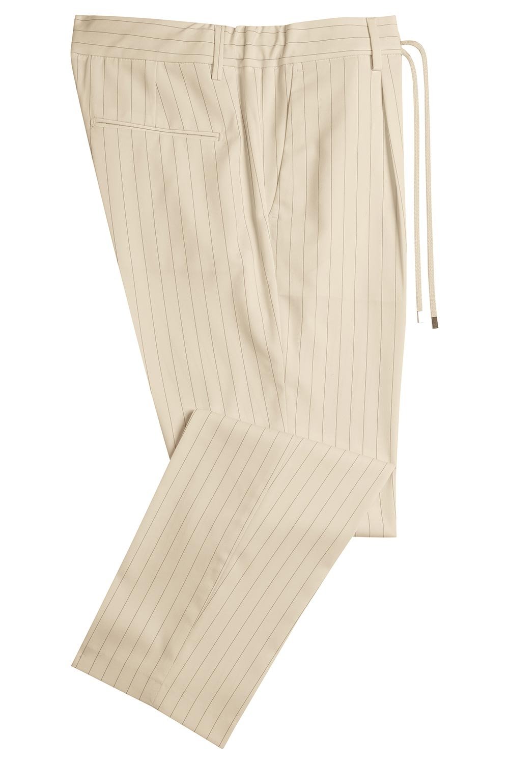 Pantaloni slim bej in dungi 0