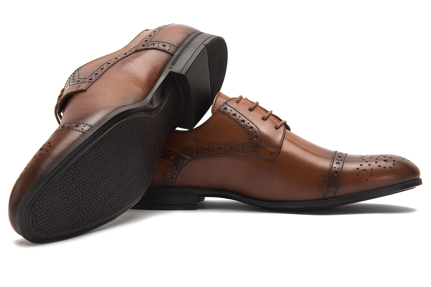 Brown genuine leather shoes 1