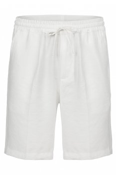 Pantaloni scurti slim albi uni
