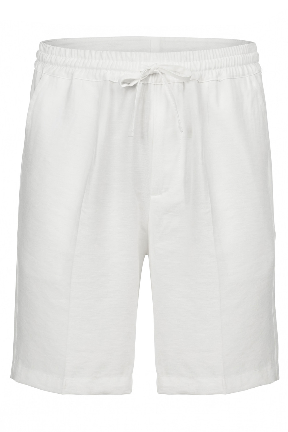 Pantaloni scurti slim albi uni 0