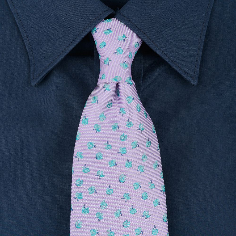 Cravata lila print floral 0