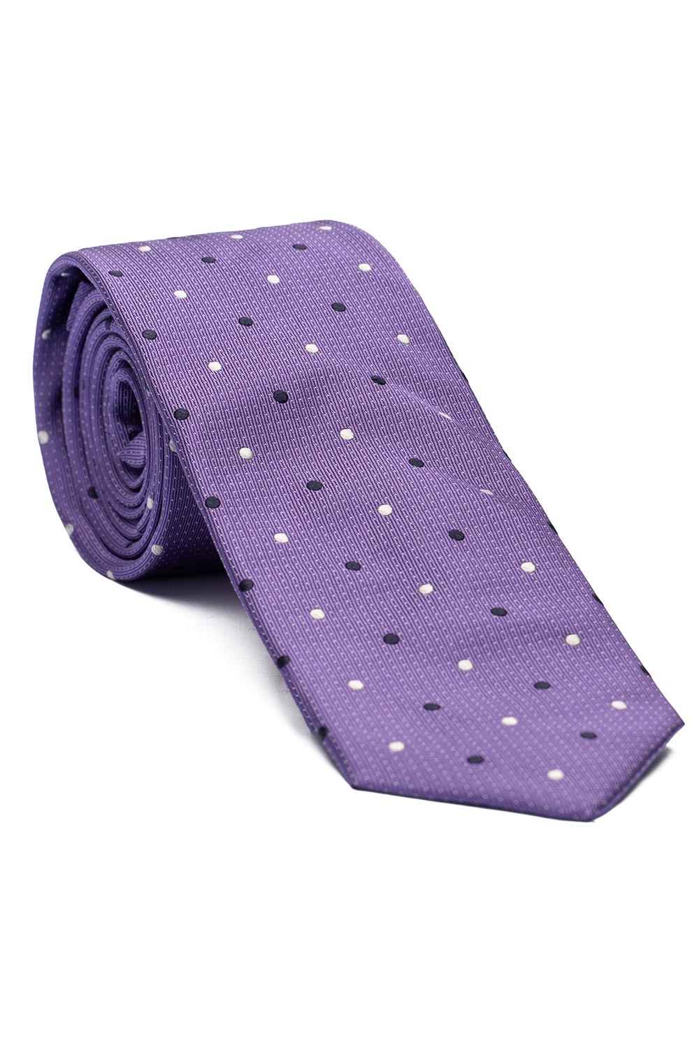 Cravata matase tesuta lila print geometric 0