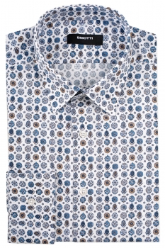 Shaped white floral shirt