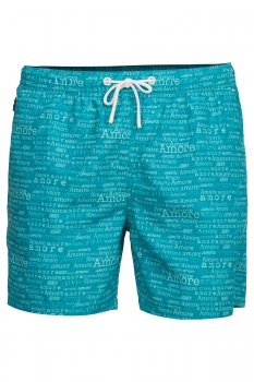 Short albastru print