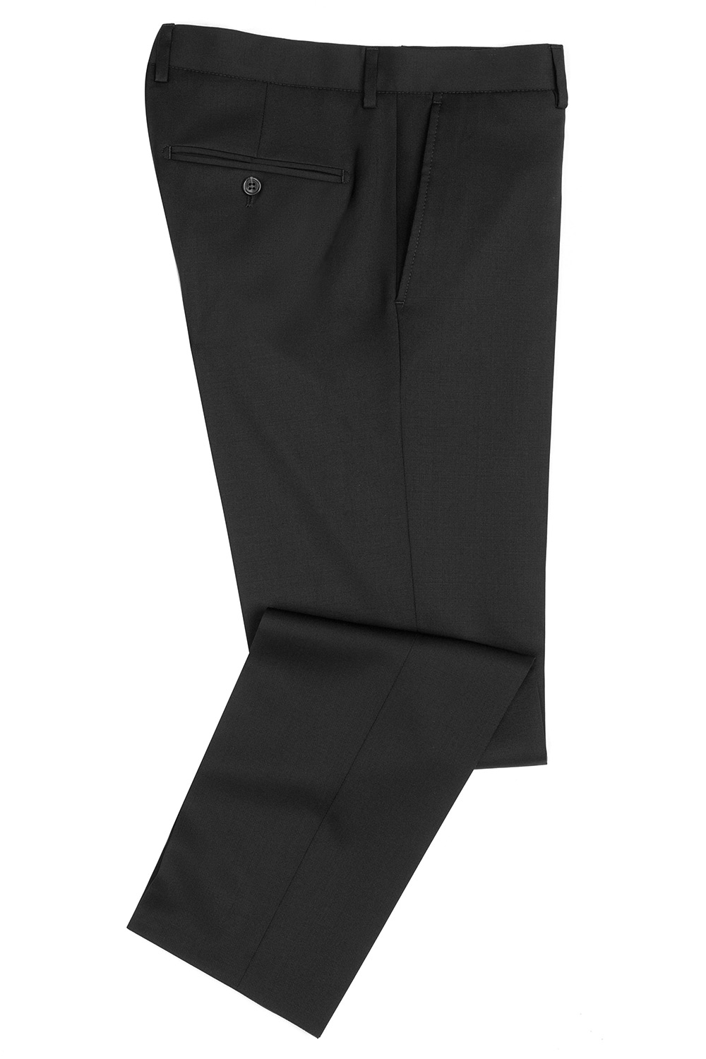 Slim body black plain trousers 1