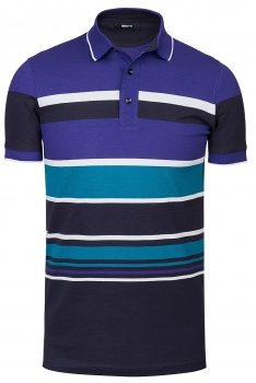 Tricou polo slim cu dungi