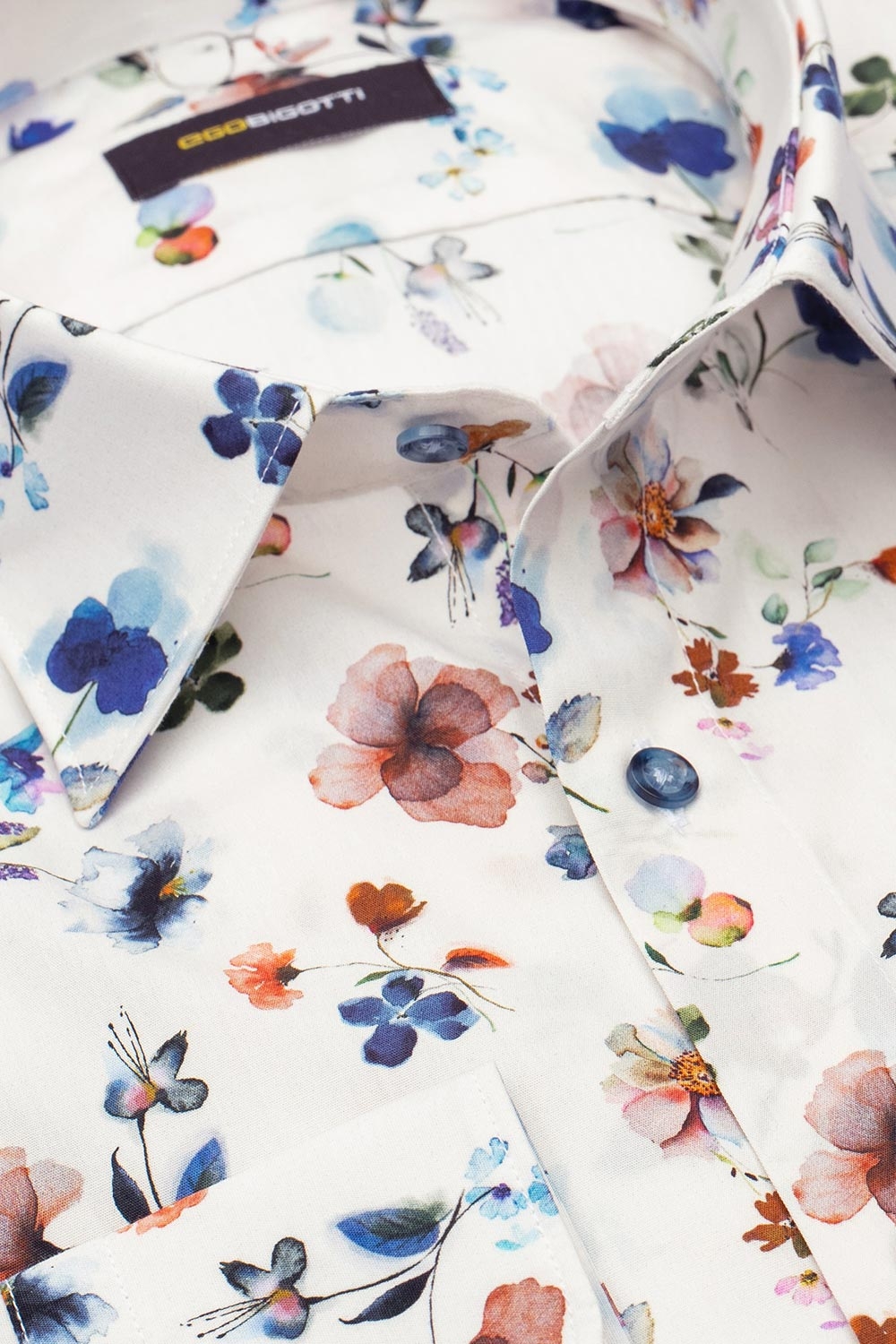 Camasa slim alba print floral 1