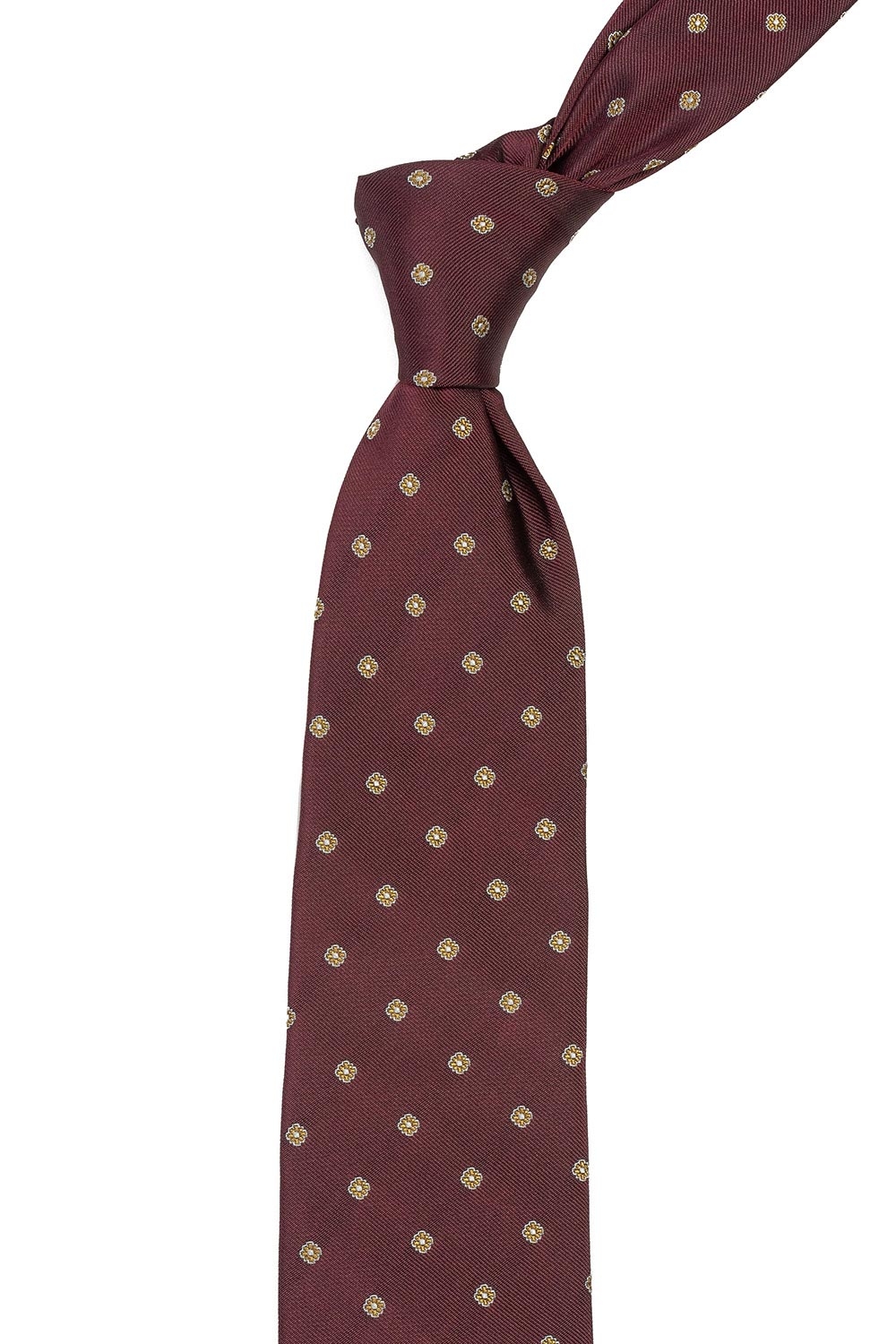 Cravata poliester tesut grena print floral 1