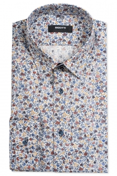 Superslim white floral shirt