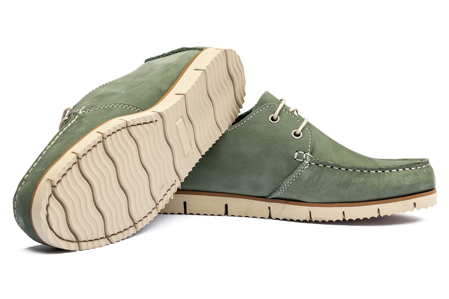 Boat shoes verzi piele nabuc 1