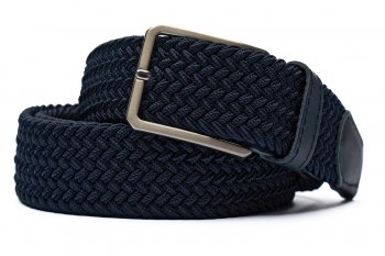 Curea bleumarin textil elastic si piele naturala