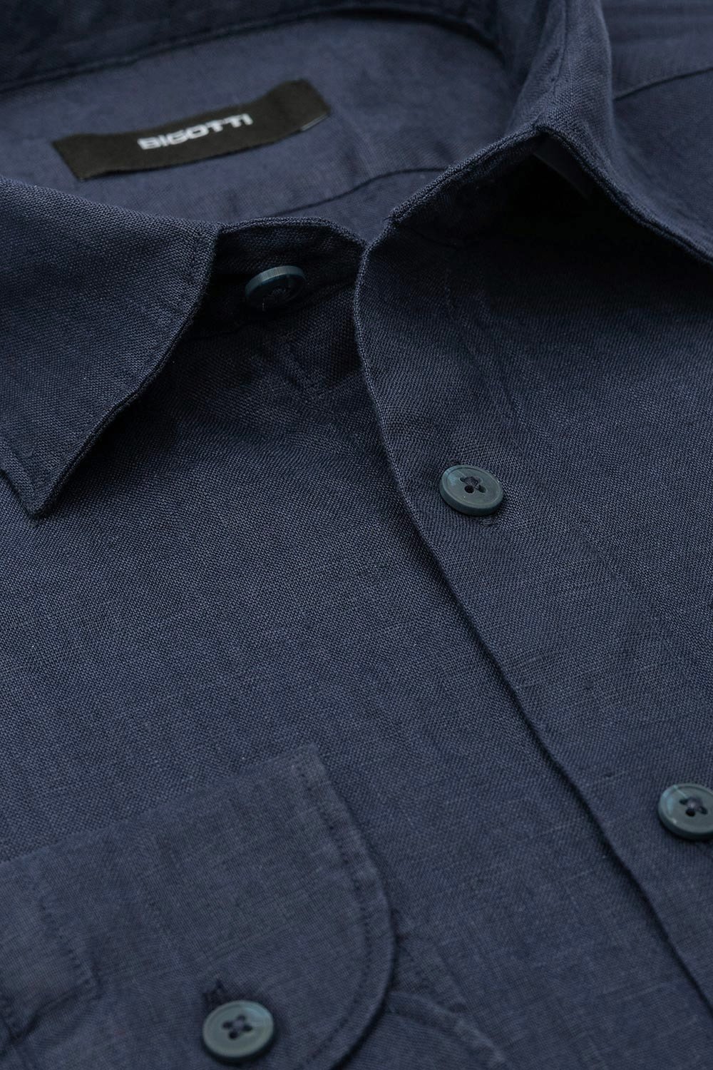 Slim body navy plain shirt 1