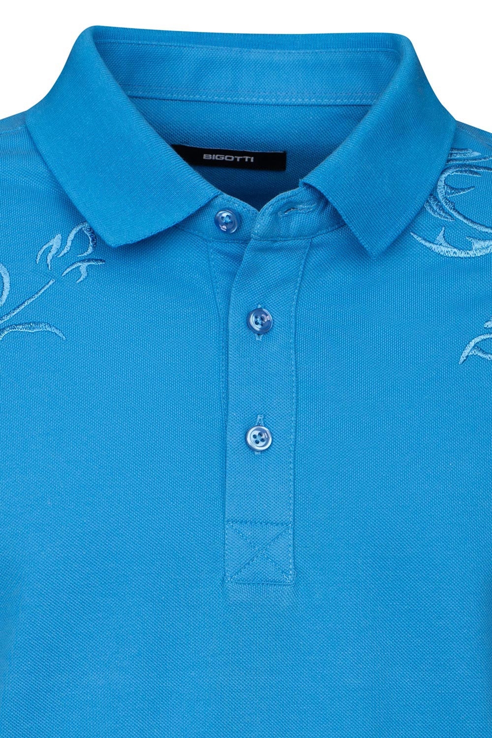 Tricou polo slim albastru uni 2