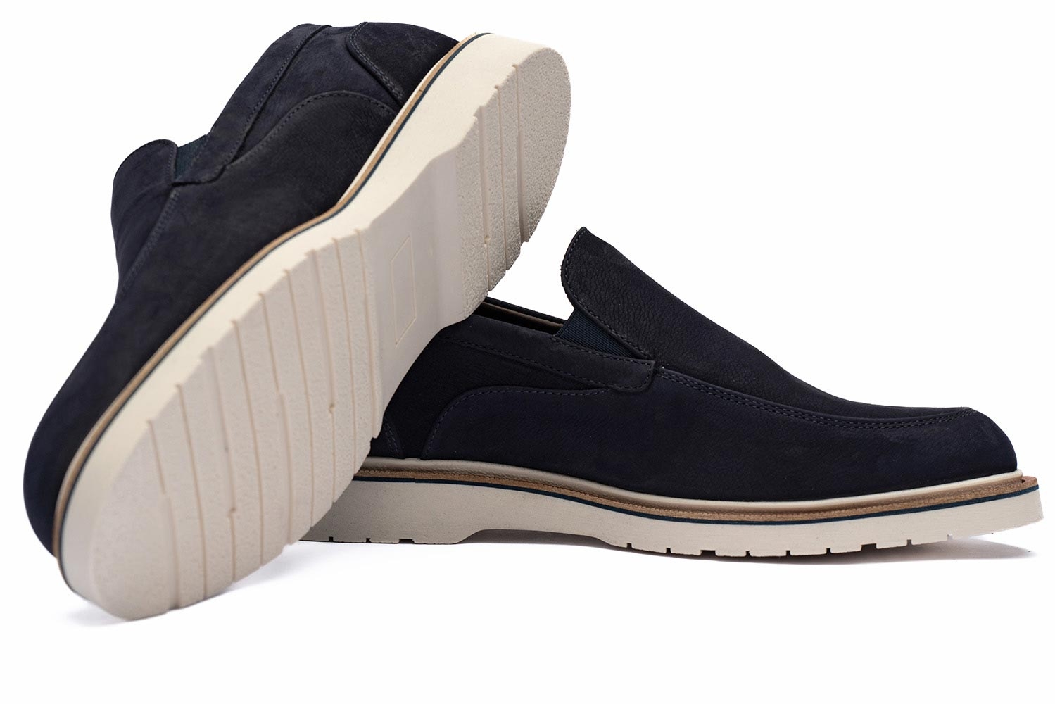 Mocasini bleumarin piele nabuc 1