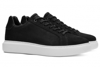 Sneakers negri piele naturala