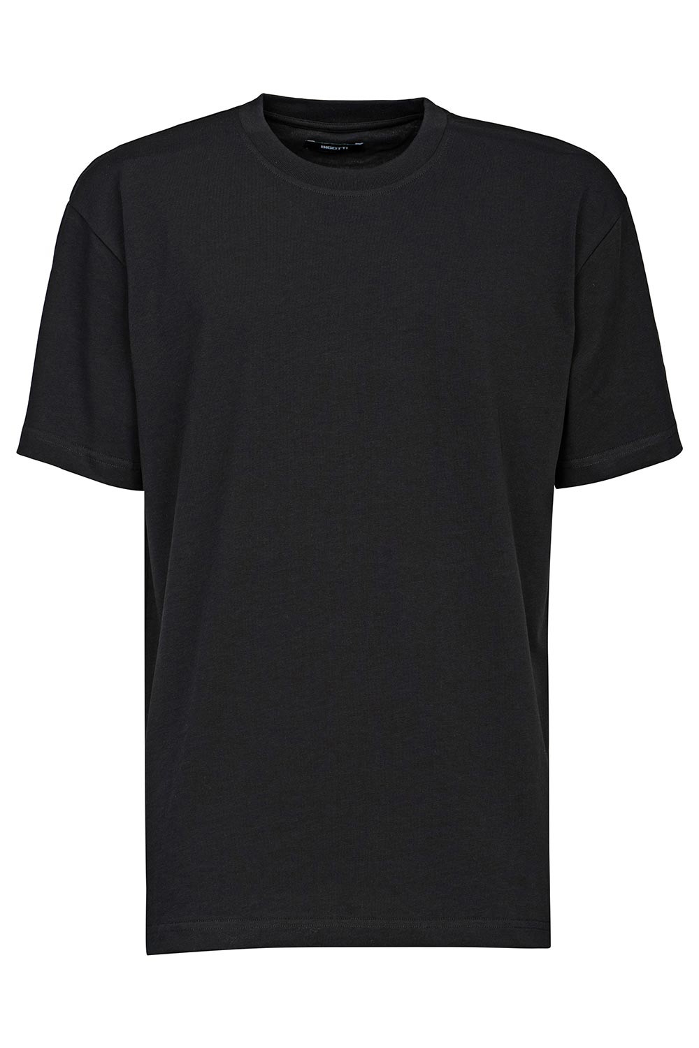Tricou oversize negru uni guler rotund 1
