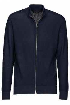 Pulover regular bleumarin cu fermoar