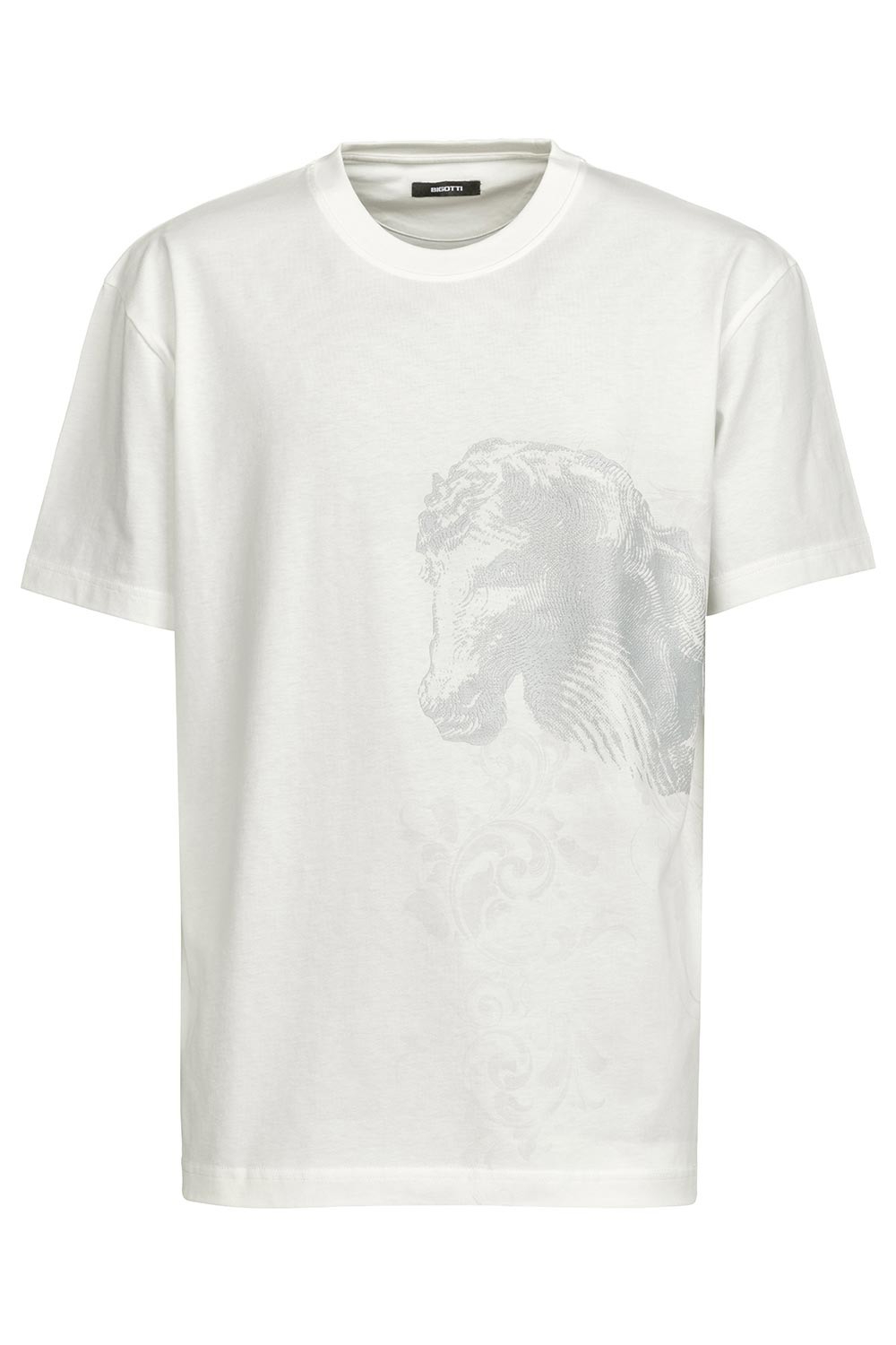Tricou oversize alb print 1