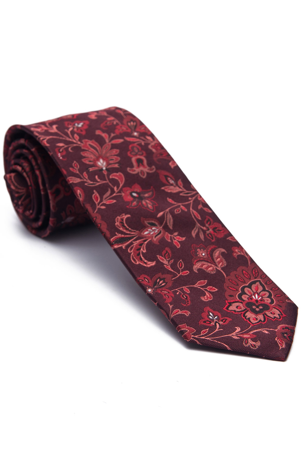 Cravata grena print floral 0