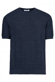 Tricou slim bleumarin uni