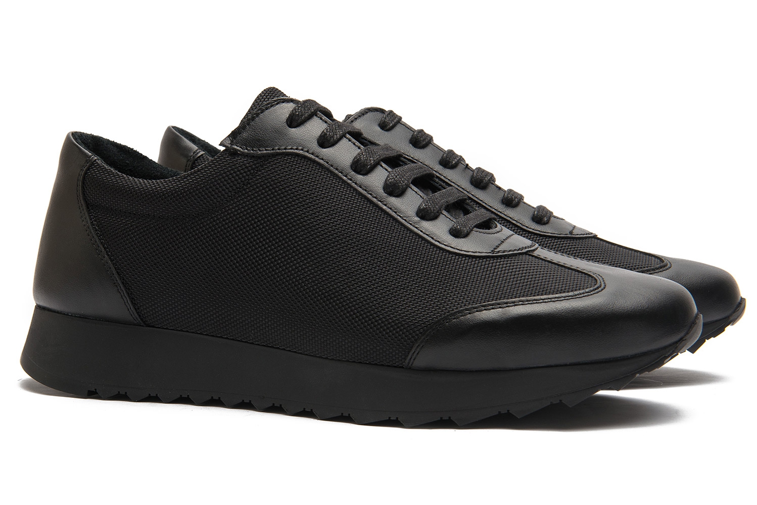Sneakers negri piele naturala 0