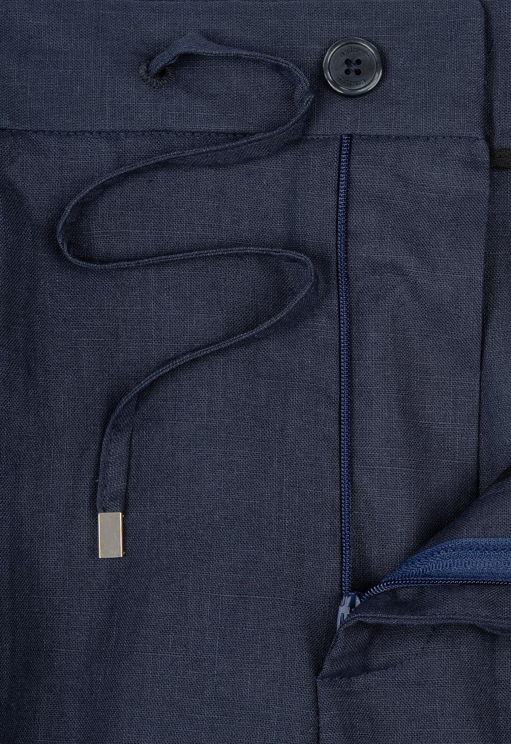 Pantaloni slim albastri uni 1