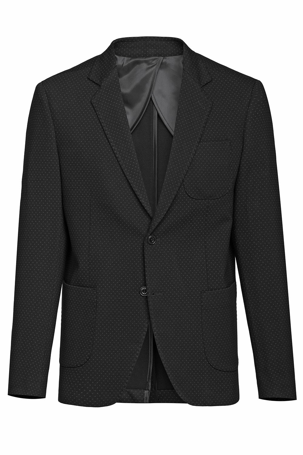 Slim body black geometric blazer 0