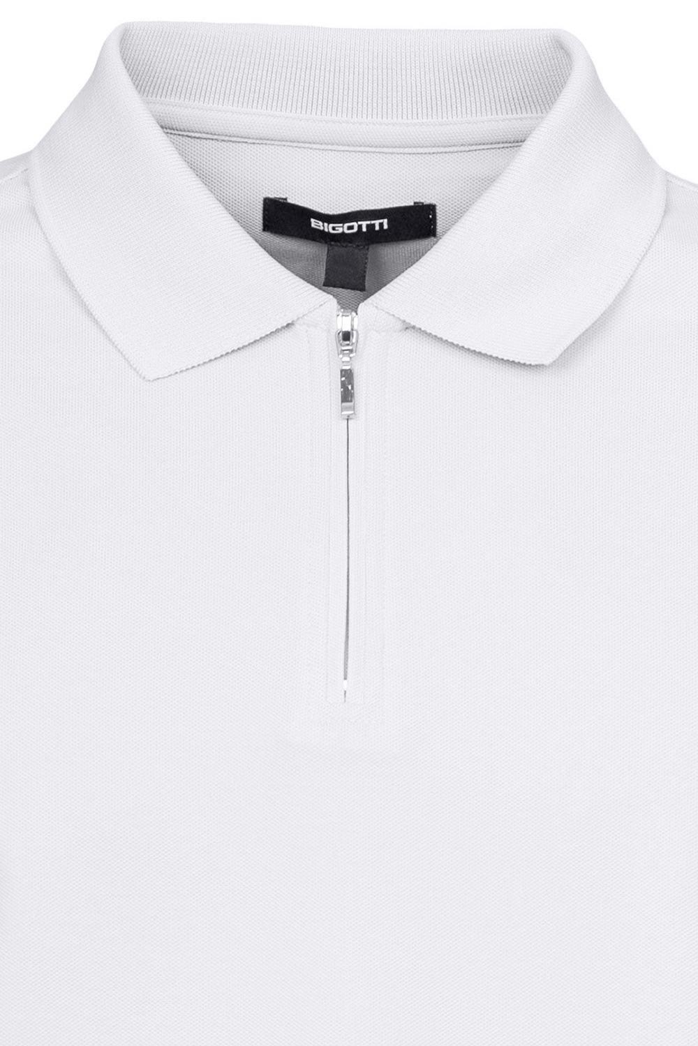 Tricou polo regular alb uni 2