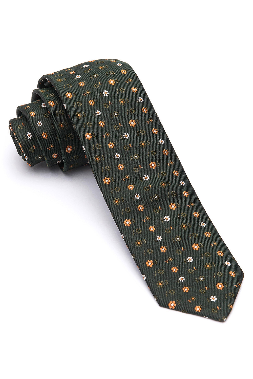 Cravata verde print floral 0