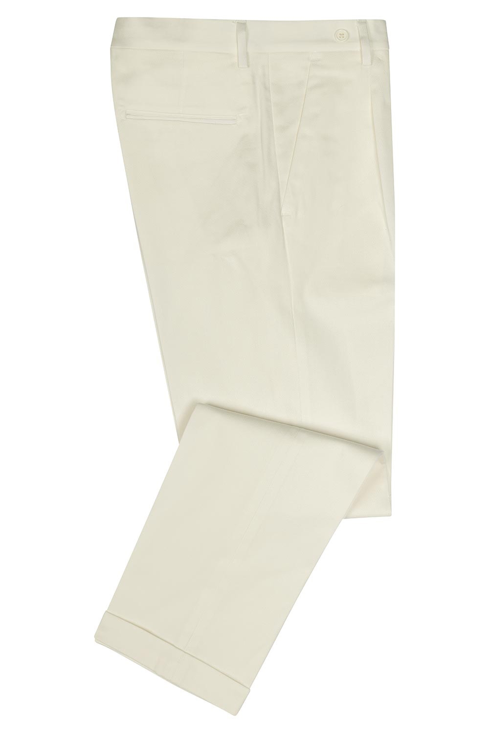 Slim body beige plain trousers 1