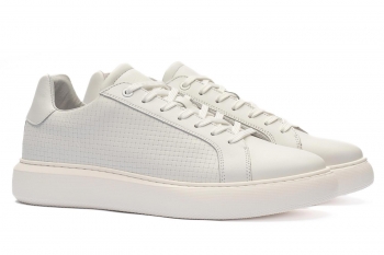Sneakers albi piele naturala