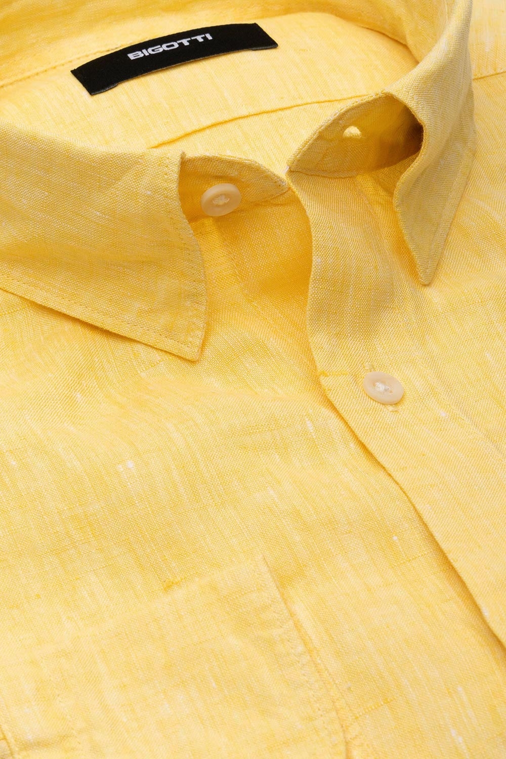 Camasa din in shaped galbena uni 1