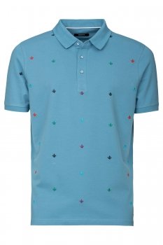 Blue geometric t-shirt