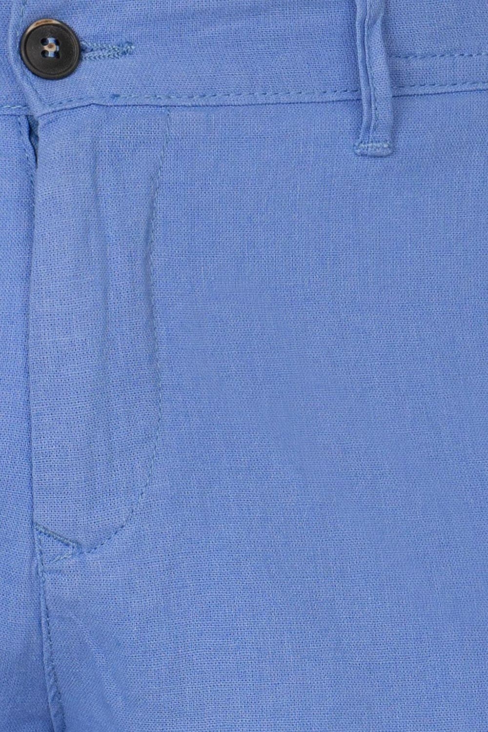 Pantaloni scurti din in slim bleu uni 1