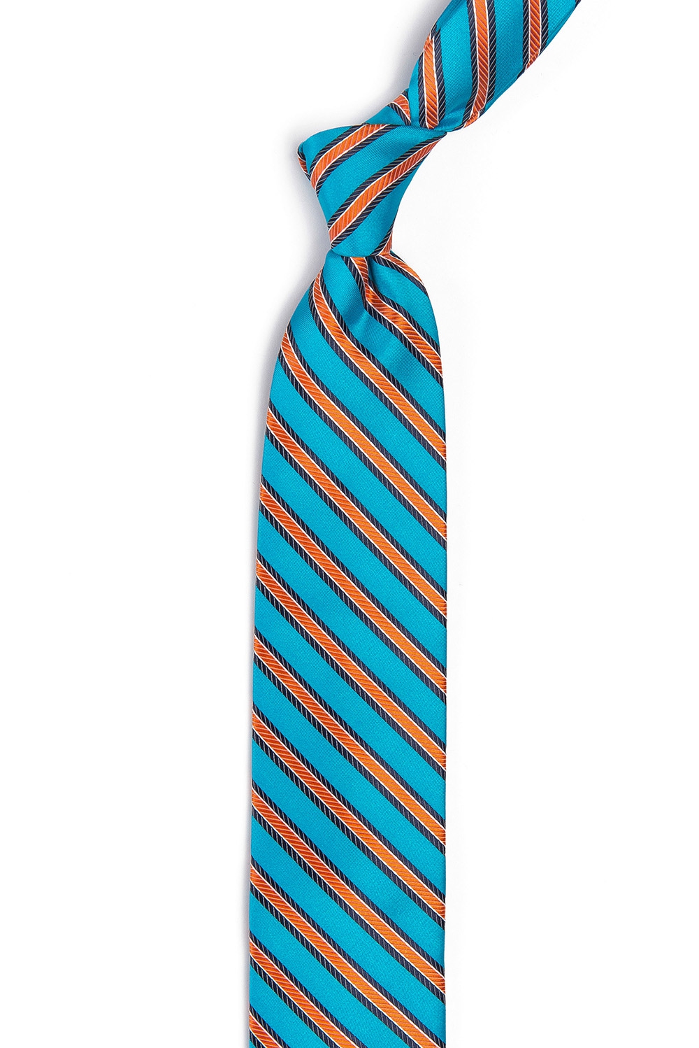 Cravata poliester albastra cu dungi 1